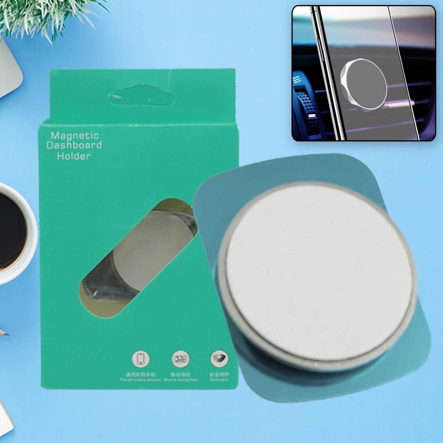 12506 Mini Magnetic Car Dashboard Mount Mobile Phone Holder with Metal Body Dashboard/Home & Table Compatible with All Smart Phones and Mobiles (1 Pc) 12506 Mini Magnetic Car Dashboard Mount Mobile Phone Holder with Metal Body Dashboard/Home & Table Compatible with All Smart Phones and Mobiles (1 Pc)